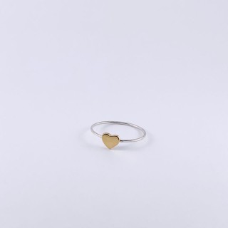 Ring Joe hart zilver en goudverguld