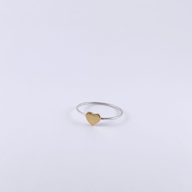Ring Joe heart silver and gold plated