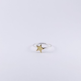 Ring Joe ster zilver en goudverguld