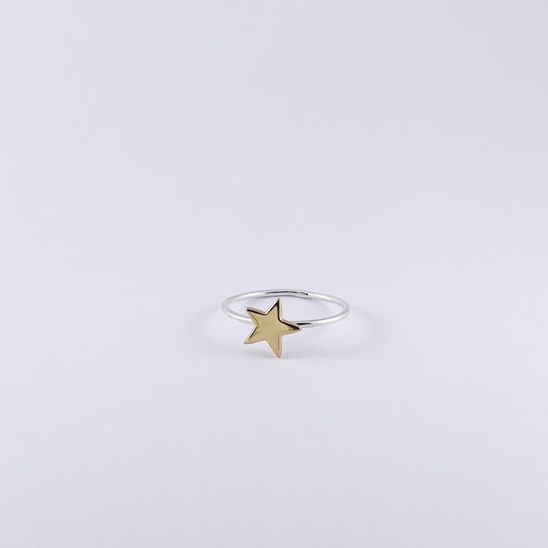 Ring Joe ster zilver en goudverguld