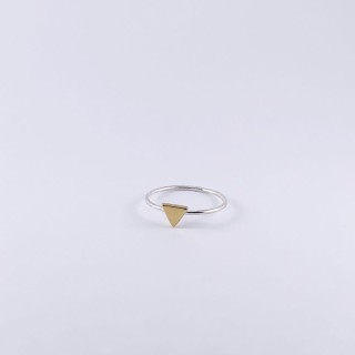 Ring Joe driehoek zilver en goudvergul