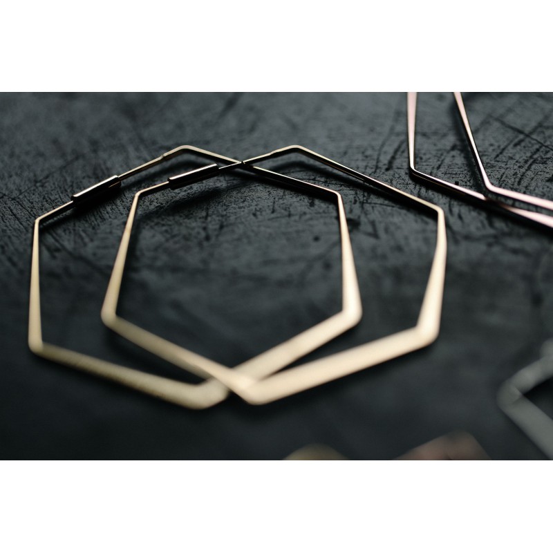 Earring Gerbera honeycomb silver or gold plated