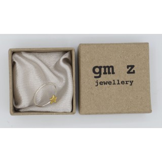 Ring Joe ster zilver en goudverguld