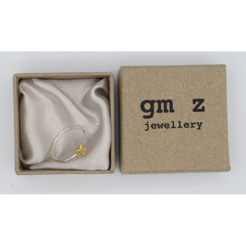 Ring Joe ster zilver en goudverguld