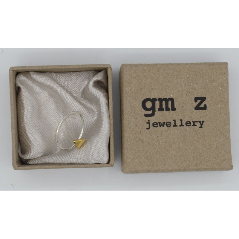 Ring Joe triangle silver and gold plated