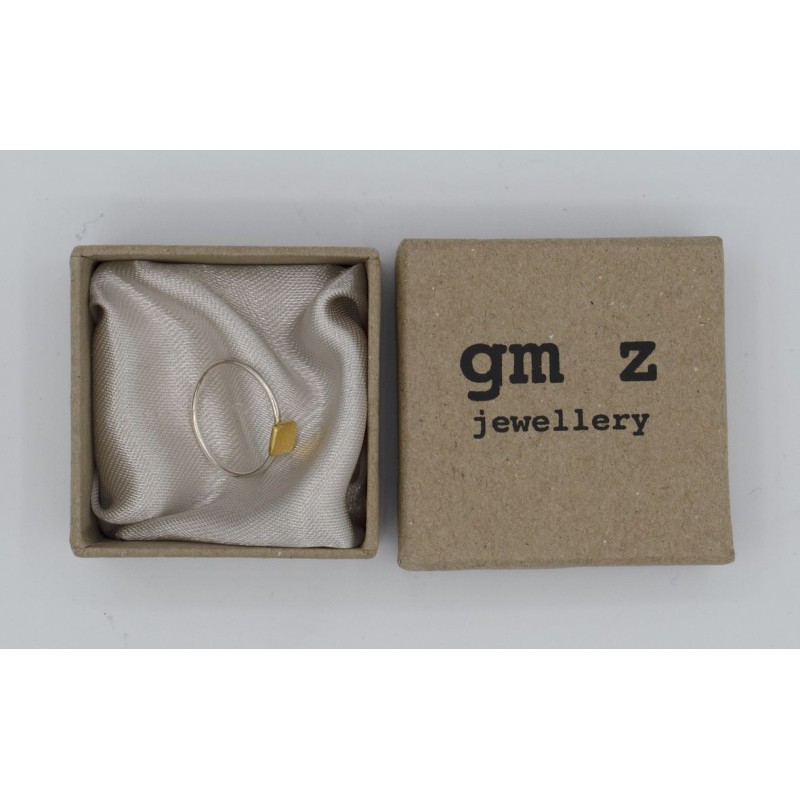 Ring Joe square silver and gold plated