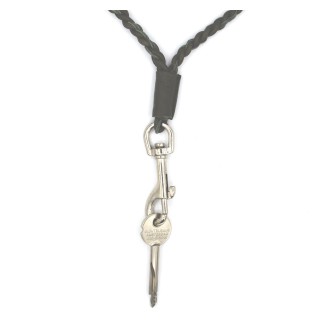 Leren handgevlochten sleutelhanger Lisa lang