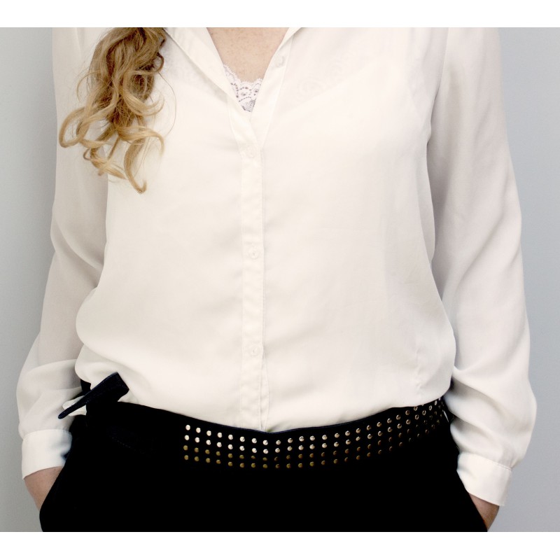 Leren riem Noah met studs Leren riem Noah met studs