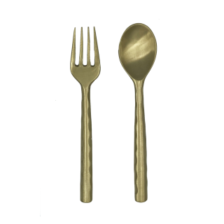 Matte brass fork and spoon