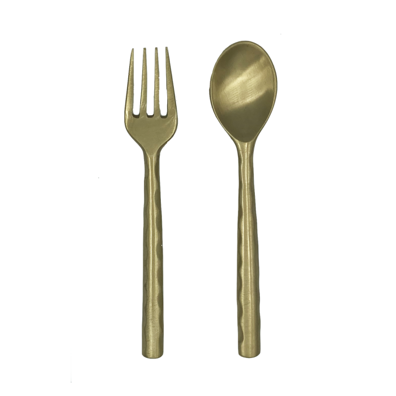 Matte brass fork and spoon