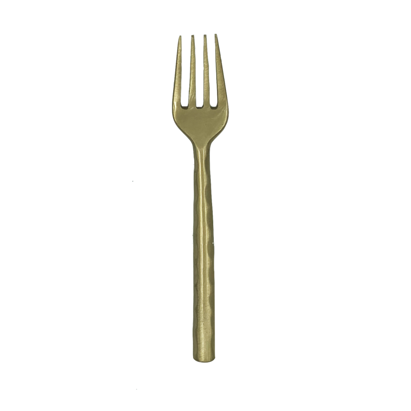 Matte brass fork and spoon