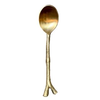 Brass spoon with twig handle