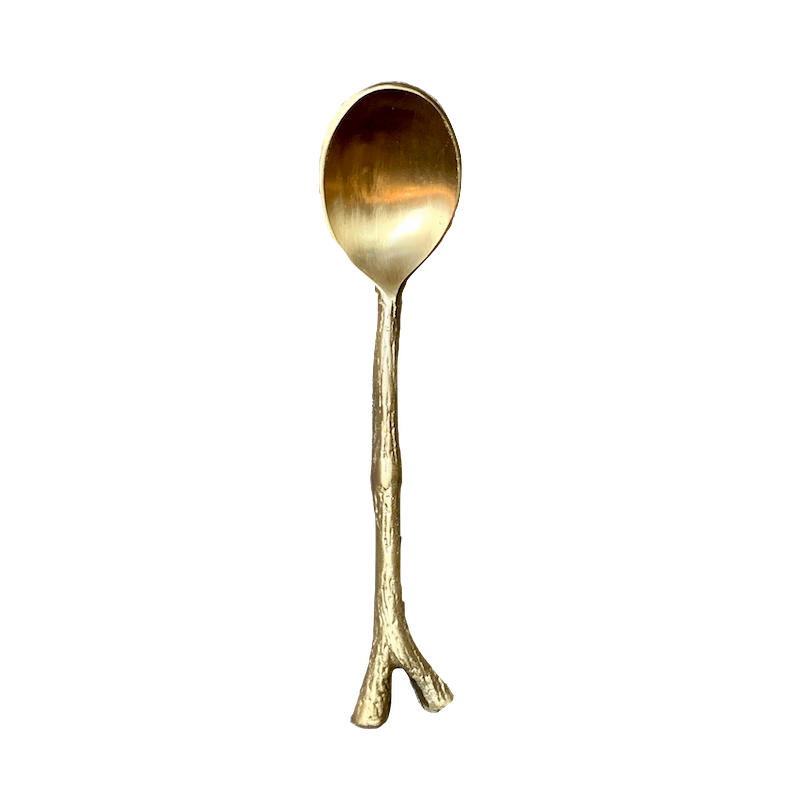 Brass spoon with twig handle Brass spoon with twig handle