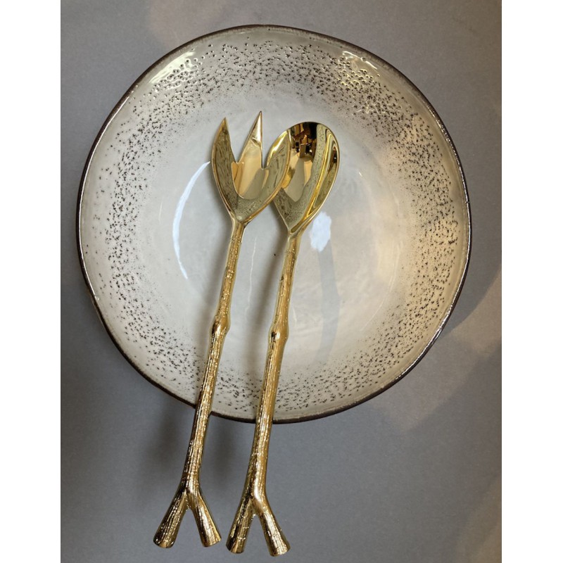 Brass salad cutlery