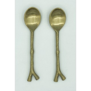 Brass spoon with twig handle Brass spoon with twig handle