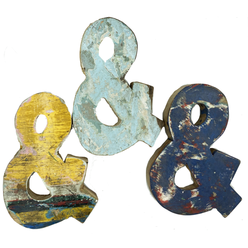 Wooden & sign made out of old fishing boats