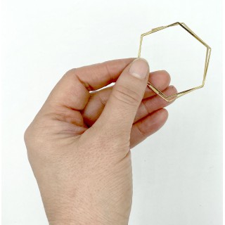 Goud vergulde oorbellen Gerbera hexagoon