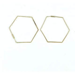 Gold plated earrings Gerbera Hexagoon