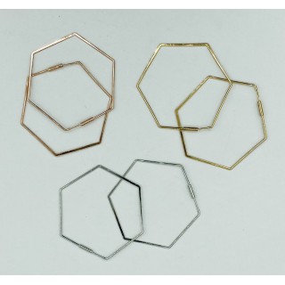 Gold plated earrings Gerbera Hexagoon