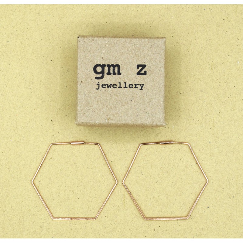 Rosé vergulde oorbellen Gerbera hexagoon Rosé vergulde oorbellen Gerbera hexagoon