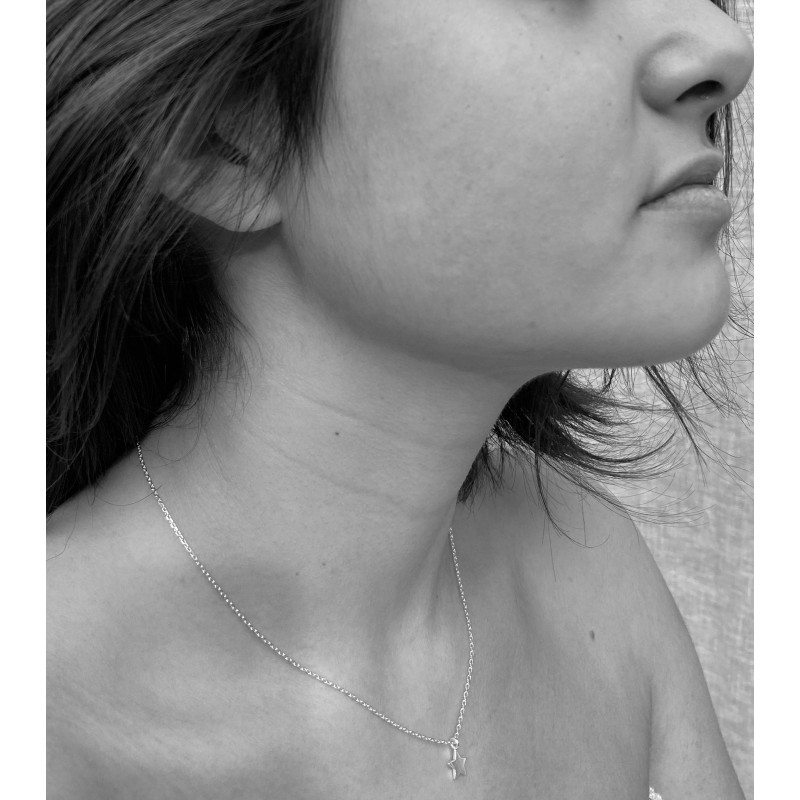 Rhodium  ketting Sterre