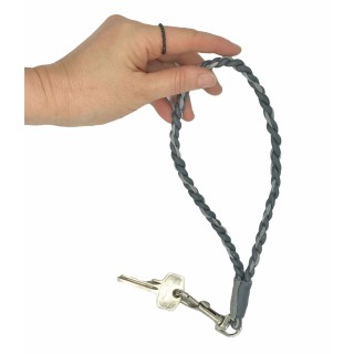 Handgevlochten leren sleutelhanger Lisa kort Handgevlochten leren sleutelhanger Lisa kort