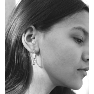 Rhodium oorbellen Kris