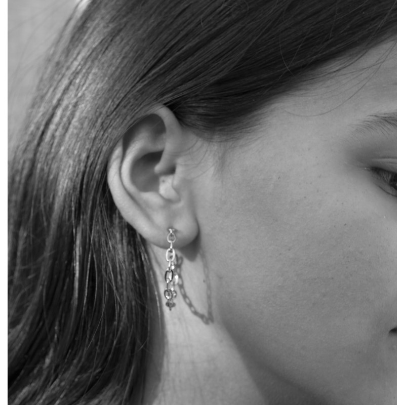 Rhodium oorbellen Kris