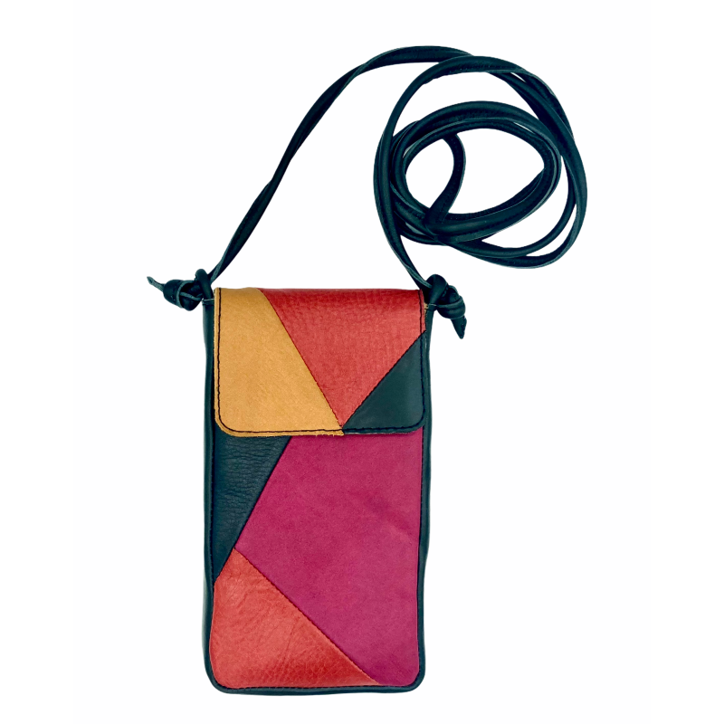 Leren iPhone tas Nigela patchwork voor de iPhone of Samsung Galaxy Leren iPhone tas Nigela patchwork voor de iPhone of Samsung Galaxy