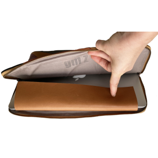 Leren laptophoes Lucas patchwork multicolor voor de Apple 16 inch