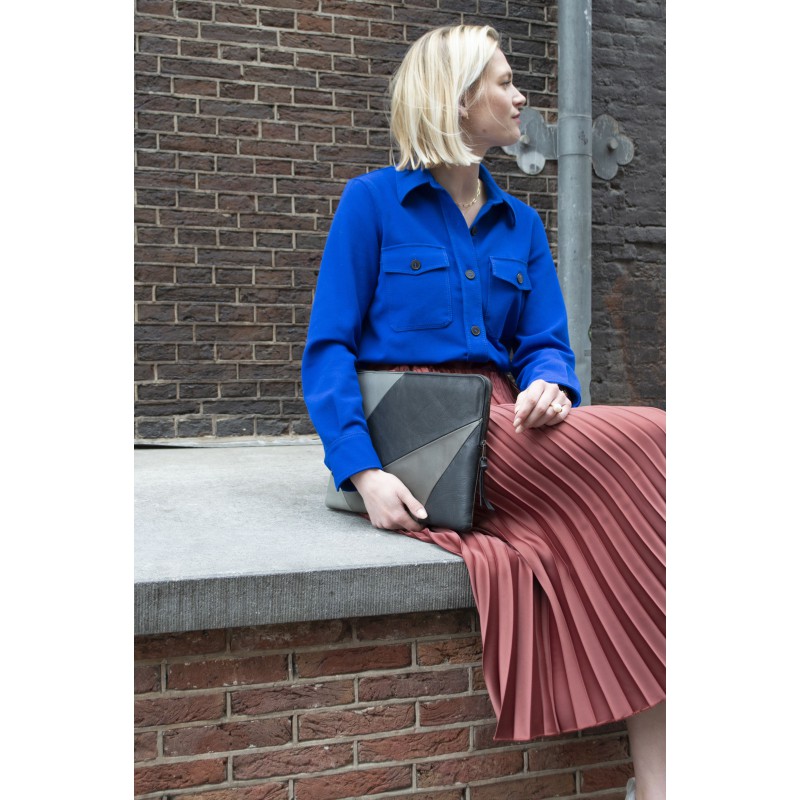 Leather laptop sleeve Lucas patchwork natural for the Apple 16 inch Leather laptop sleeve Lucas patchwork natural for the Apple 16 inch