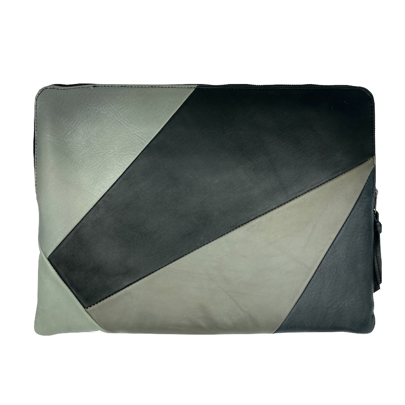 Leren laptophoes Lucas patchwork natural voor de Apple 16 inch Leren laptophoes Lucas patchwork natural voor de Apple 16 inch