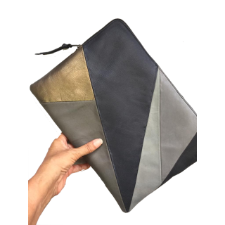 Leather laptop sleeve Lucas patchwork natural for the Apple 16 inch Leather laptop sleeve Lucas patchwork natural for the Apple 16 inch