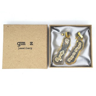 Messing oorbellen Tess met Druzy steen Messing oorbellen Tess met Druzy steen