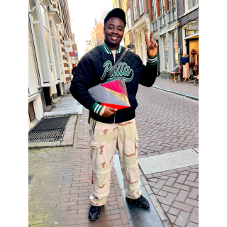 Leren laptophoes Lucas patchwork multicolor voor de Apple 13 inch