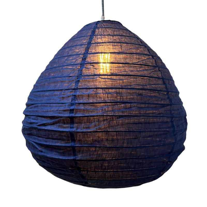 De linnen lampenkap Liv M donkerblauw De linnen lampenkap Liv M donkerblauw