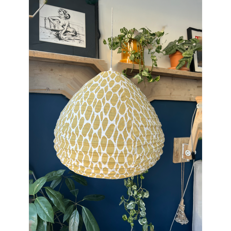 The cotton lampshade Leo yellow M