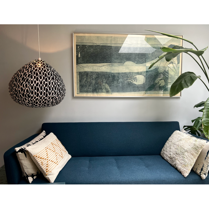 The cotton lampshade Leo black L