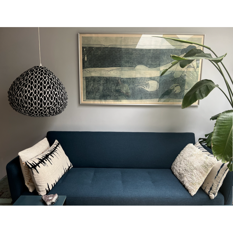 De katoenen lampenkap Leo zwart L