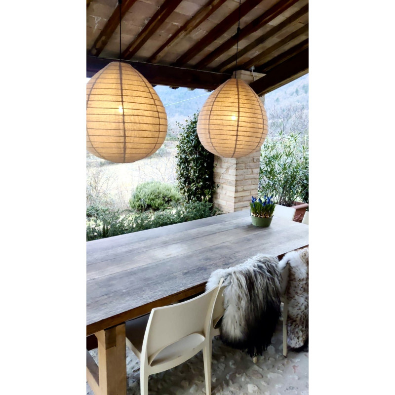 The linen lampshade Liv L sand | A linen, foldable lampshade