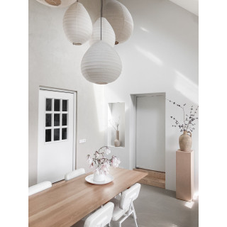 The linen lampshade Liv L white | A foldable, linen lampshade