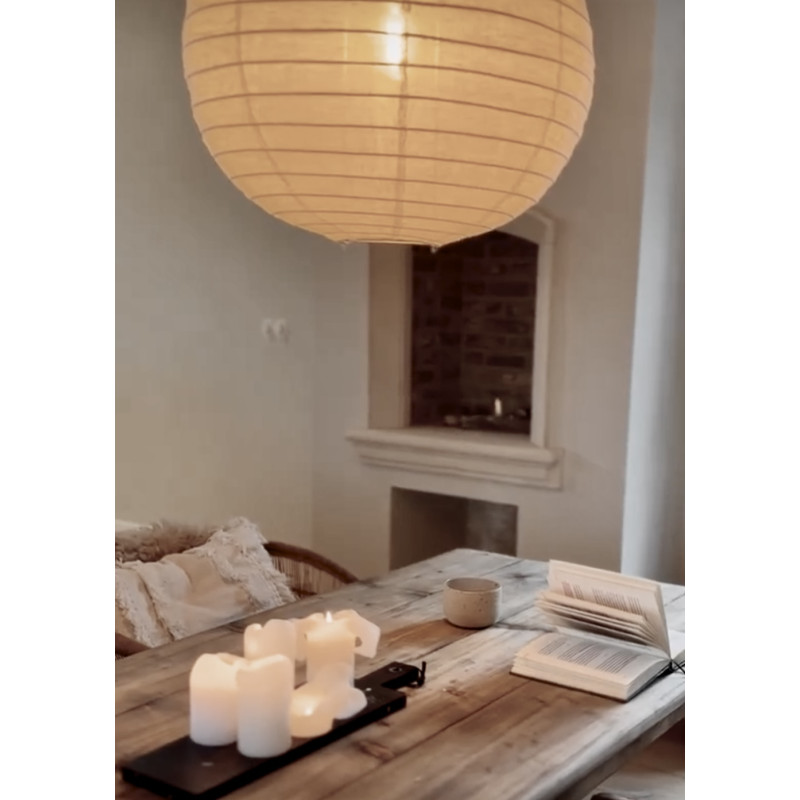 The linen lampshade Liv L white | A foldable, linen lampshade