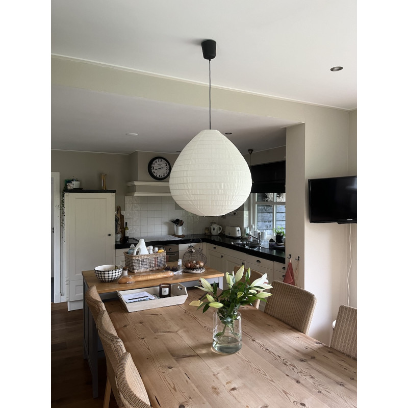 The linen lampshade Liv M wit |A linen, foldable lampshade