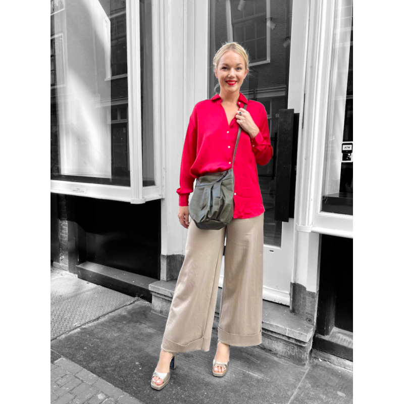 Leren tas Dolores | Schoudertas die ook kruiselings te dragen is